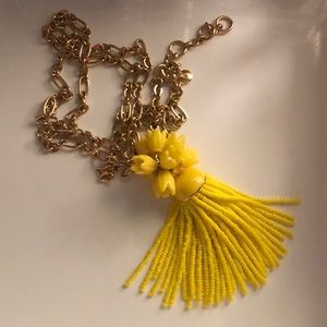 J Crew Yellow Tassel Necklace